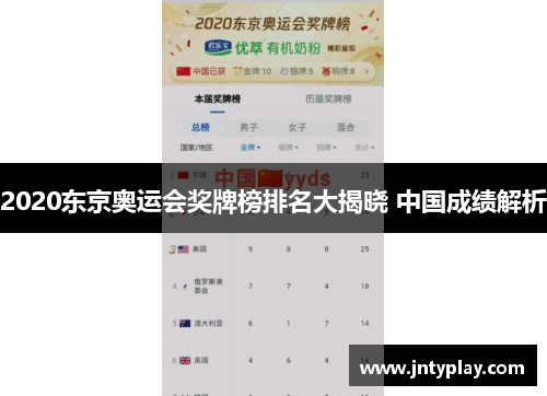 2020东京奥运会奖牌榜排名大揭晓 中国成绩解析